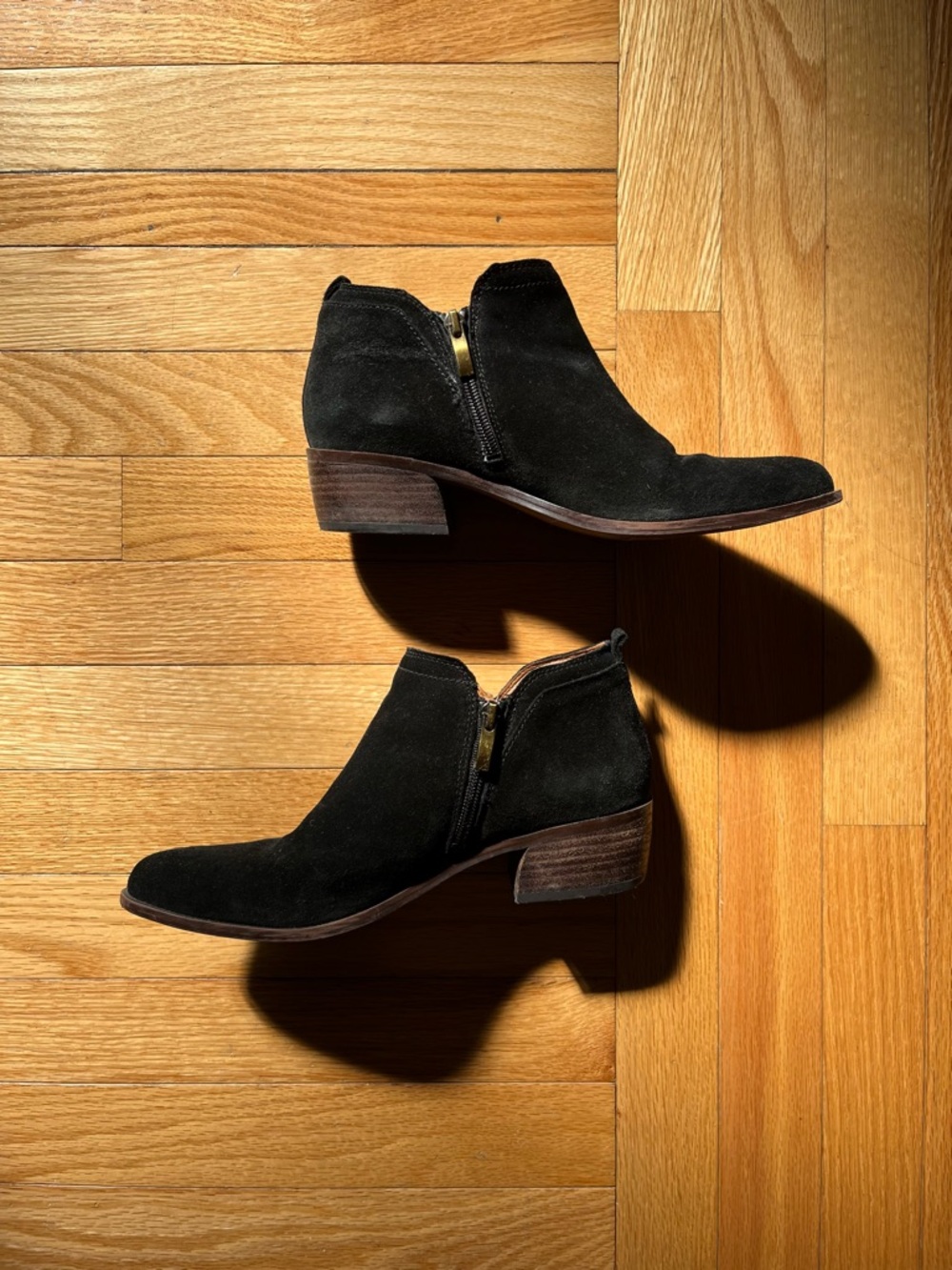 Women’s Franco Sarto Black Suede Leather Ankle Booties (8)